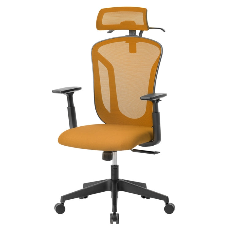 [JPN Warehouse] Angle Adjustable Mesh Back Office Chair Rotatable Lift Chair with Clothes Stand & Armrest & Headrest, Seat Size: 51 x 50cm, Height Range: 123.5-133.5cm(Orange)
