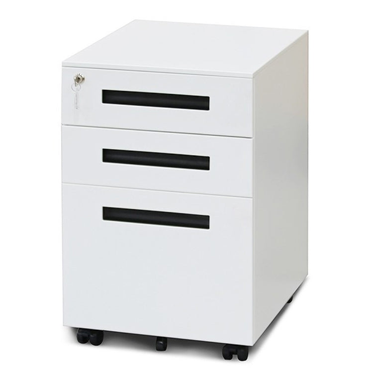 [JPN Warehouse] Mobile Multifunctional File Organizing Drawer Cabinet with Lock, Size: 60 x 45 x 39cm(Black White)