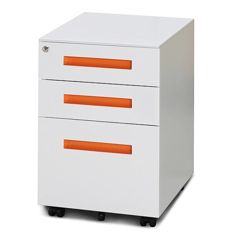 [JPN Warehouse] Mobile Multifunctional File Organizing Drawer Cabinet with Lock, Size: 60 x 45 x 39cm(Orange)
