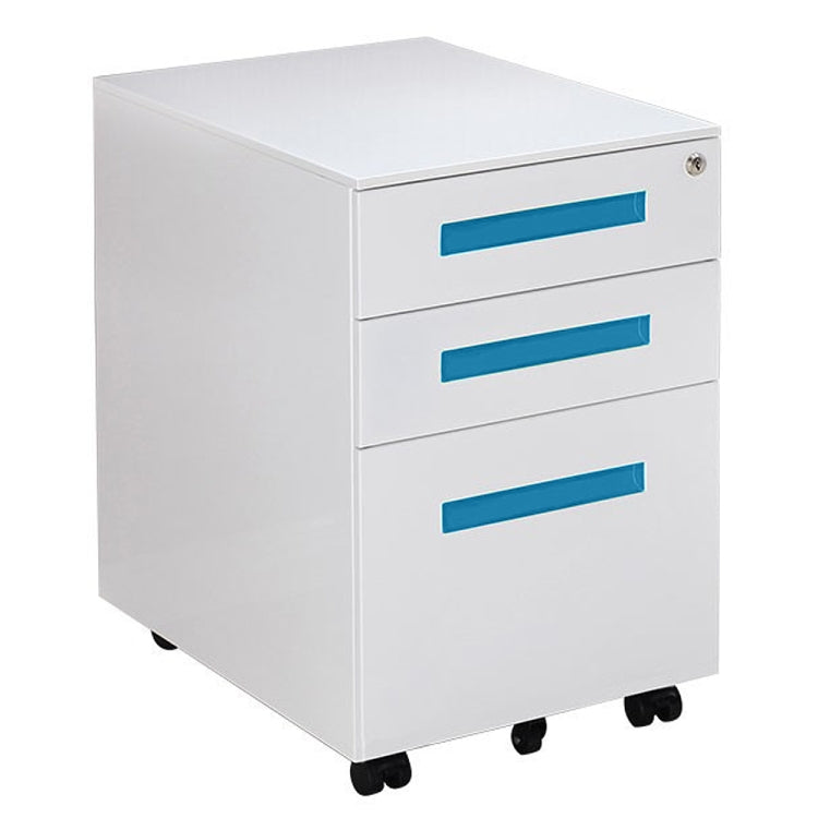 [JPN Warehouse] Mobile Multifunctional File Organizing Drawer Cabinet with Lock, Size: 60 x 45 x 39cm(Baby Blue)