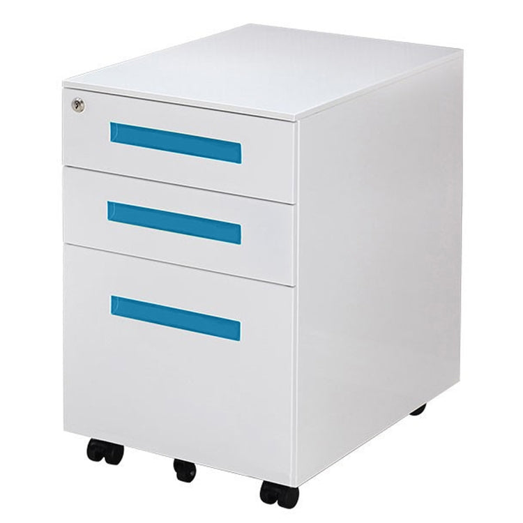 [JPN Warehouse] Mobile Multifunctional File Organizing Drawer Cabinet with Lock, Size: 60 x 45 x 39cm(Baby Blue)