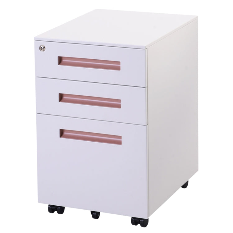 [JPN Warehouse] Mobile Multifunctional File Organizing Drawer Cabinet with Lock, Size: 60 x 45 x 39cm(Pink)