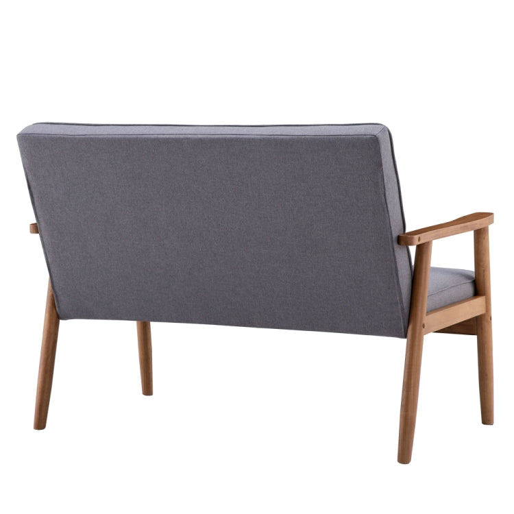 [US Warehouse] Modern Retro Wooden Feet Fabric Leisure Chairs Double Sofa Chairs with Armrests, Size: 126 x 83.5 x 74.9cm