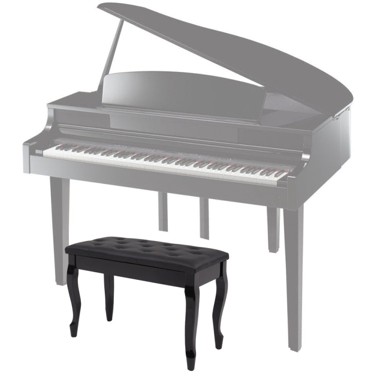 [US Warehouse] Curved Leg PU Leather Double Piano Stool with Bookcase, Size: 74.9 x 48 x 35cm