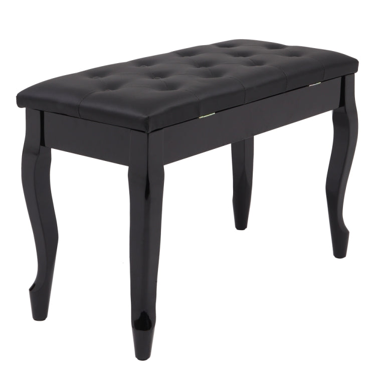 [US Warehouse] Curved Leg PU Leather Double Piano Stool with Bookcase, Size: 74.9 x 48 x 35cm
