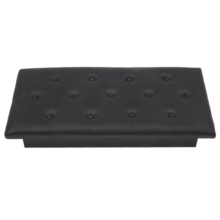 [US Warehouse] Curved Leg PU Leather Double Piano Stool with Bookcase, Size: 74.9 x 48 x 35cm