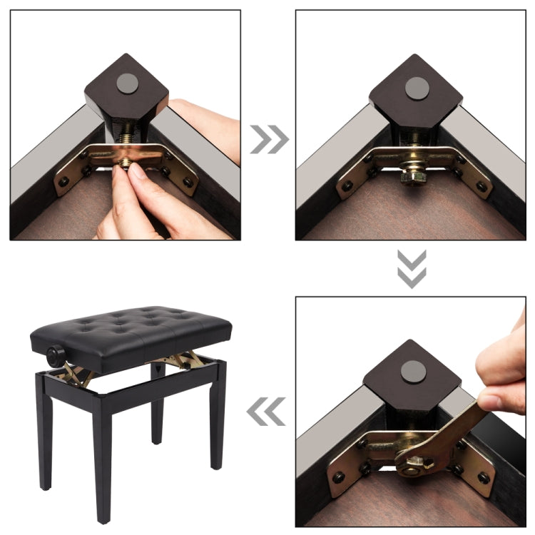 [US Warehouse] Lifting Adjustable PU Leather Single Piano Stool without Bookcase, Size: 55.9 x 44.4 x 34cm