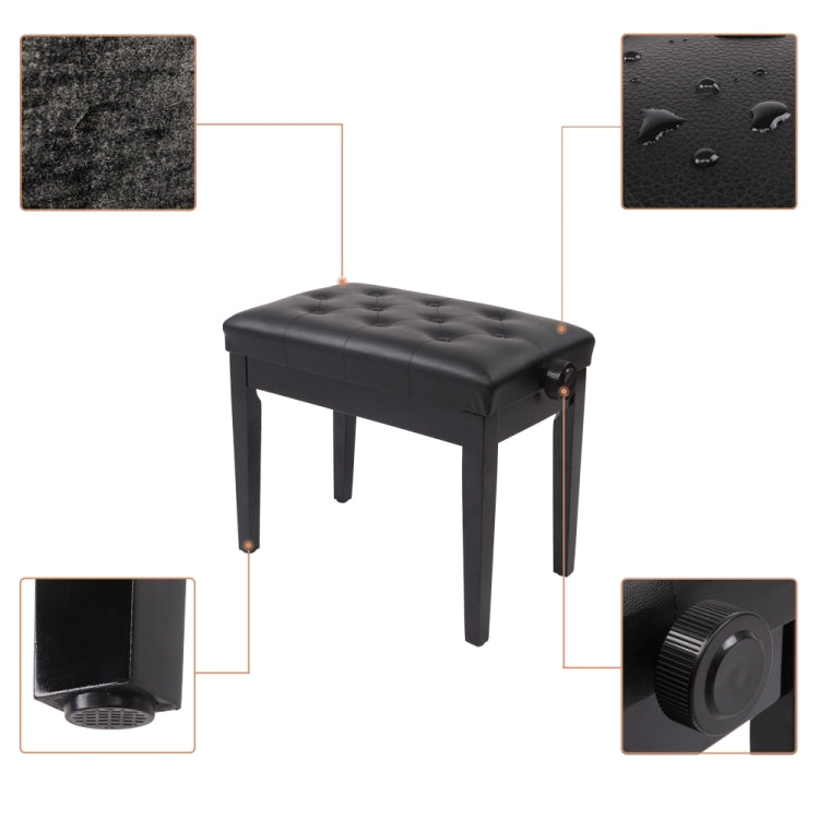 [US Warehouse] Lifting Adjustable PU Leather Single Piano Stool without Bookcase, Size: 55.9 x 44.4 x 34cm