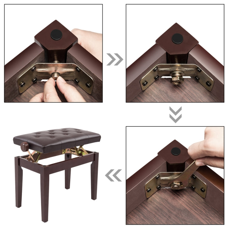 [US Warehouse] Lifting Adjustable PU Leather Single Piano Stool without Bookcase, Size: 55.9 x 44.4 x 34cm