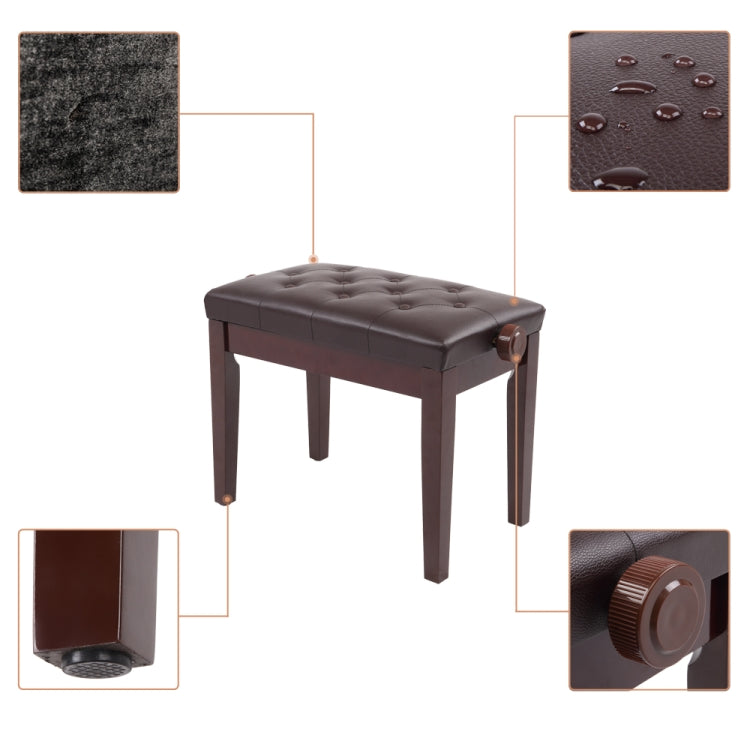 [US Warehouse] Lifting Adjustable PU Leather Single Piano Stool without Bookcase, Size: 55.9 x 44.4 x 34cm