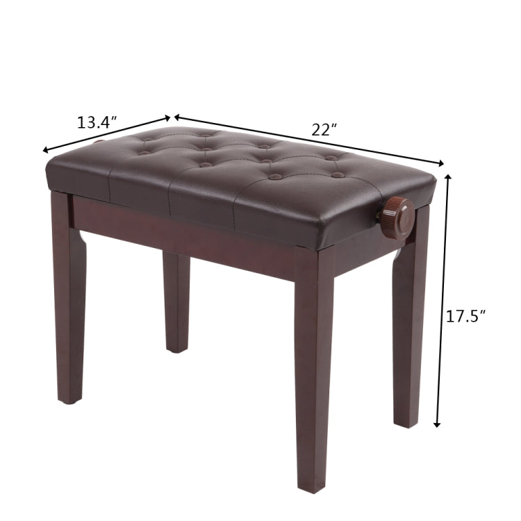 [US Warehouse] Lifting Adjustable PU Leather Single Piano Stool without Bookcase, Size: 55.9 x 44.4 x 34cm
