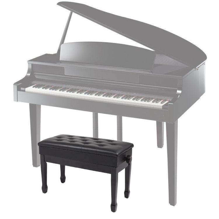 [US Warehouse] Lifting Adjustable PU Leather Double Piano Stool with Bookcase & Horseshoe Legs, Size: 72.9 x 46.5 x 39.6cm