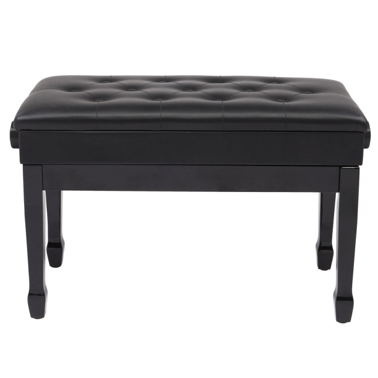 [US Warehouse] Lifting Adjustable PU Leather Double Piano Stool with Bookcase & Horseshoe Legs, Size: 72.9 x 46.5 x 39.6cm