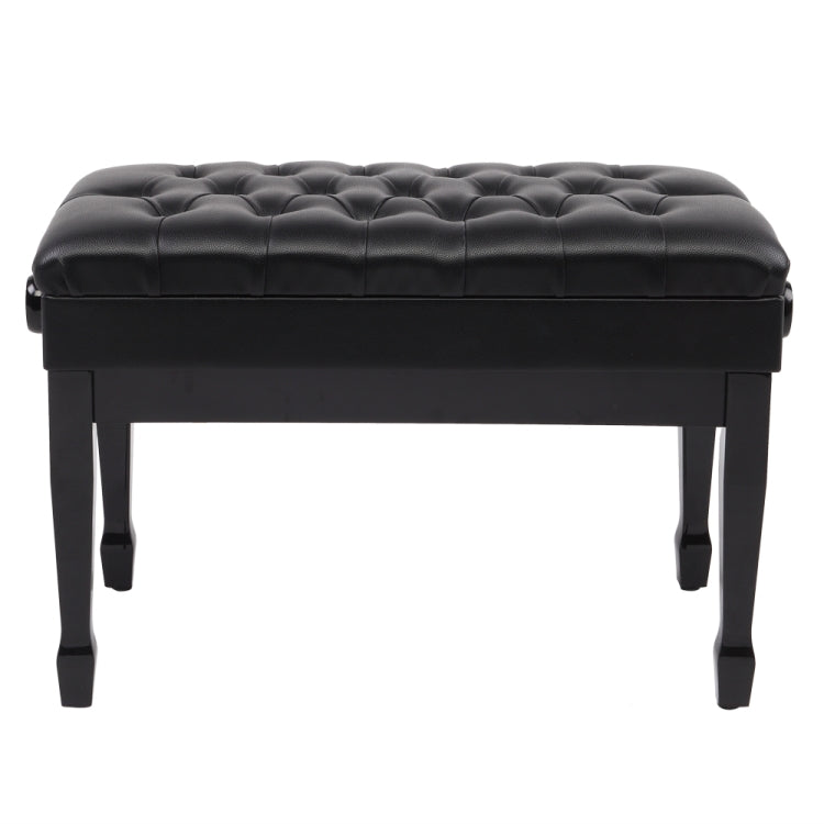 [US Warehouse] Lifting Adjustable PU Leather Double Piano Stool with Bookcase & Horseshoe Legs, Size: 73 x 40 x (48-58)cm