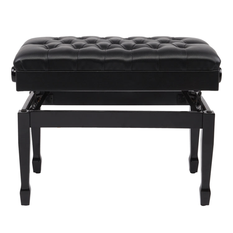 [US Warehouse] Lifting Adjustable PU Leather Double Piano Stool with Bookcase & Horseshoe Legs, Size: 73 x 40 x (48-58)cm