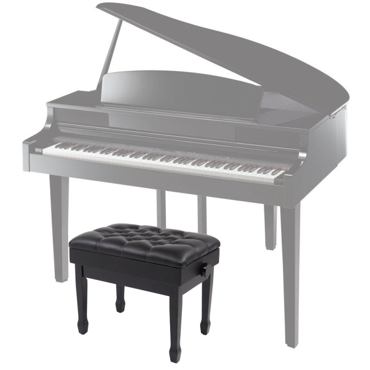 [US Warehouse] Lifting Adjustable PU Leather Single Piano Stool with Bookcase & Horseshoe Legs, Size: 72.9 x 45.5 x 34cm