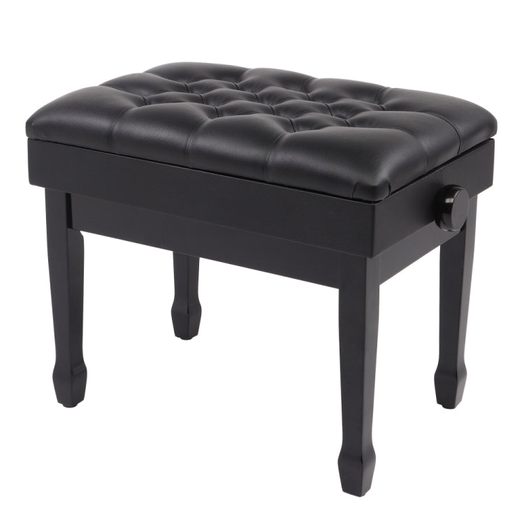 [US Warehouse] Lifting Adjustable PU Leather Single Piano Stool with Bookcase & Horseshoe Legs, Size: 72.9 x 45.5 x 34cm