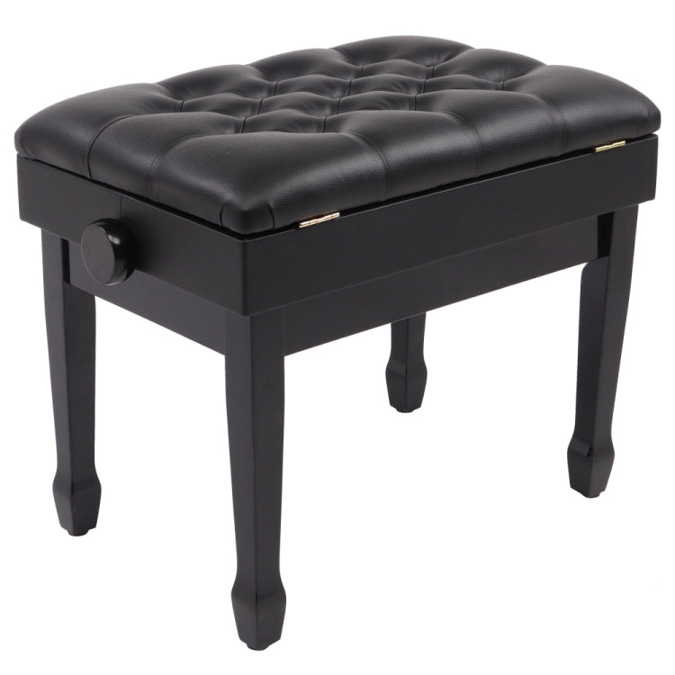 [US Warehouse] Lifting Adjustable PU Leather Single Piano Stool with Bookcase & Horseshoe Legs, Size: 72.9 x 45.5 x 34cm