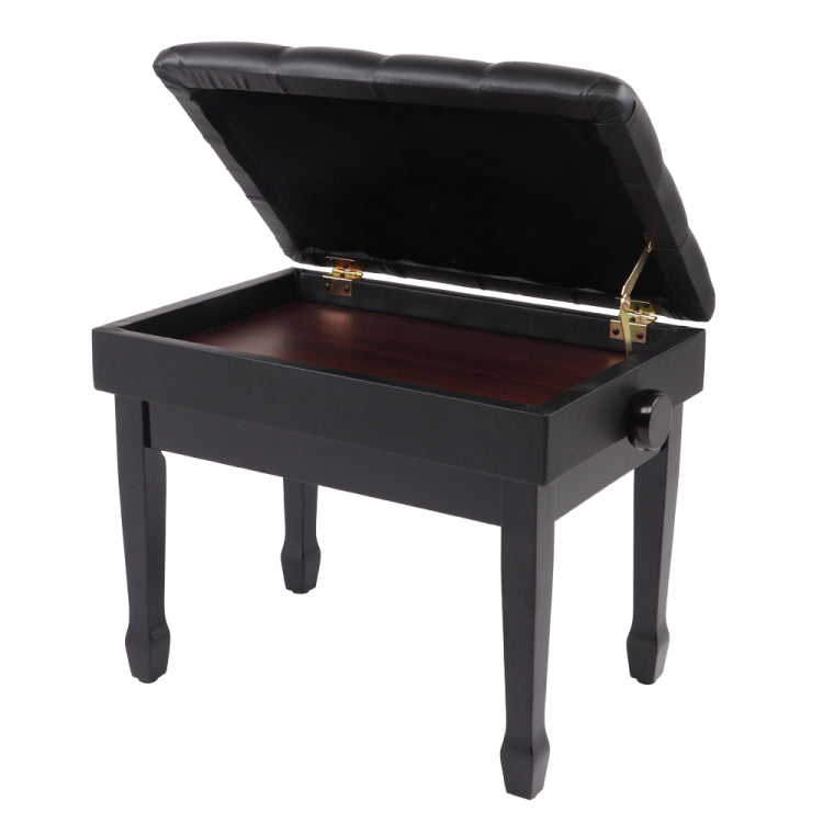 [US Warehouse] Lifting Adjustable PU Leather Single Piano Stool with Bookcase & Horseshoe Legs, Size: 72.9 x 45.5 x 34cm