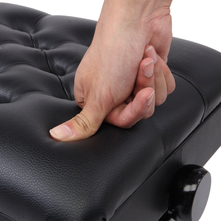 [US Warehouse] Lifting Adjustable PU Leather Single Piano Stool with Bookcase & Horseshoe Legs, Size: 72.9 x 45.5 x 34cm