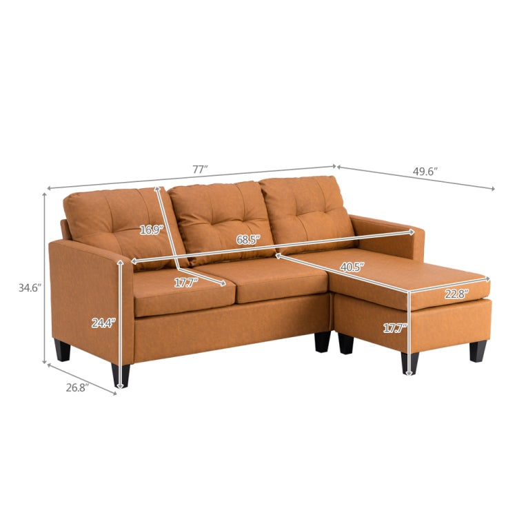 [US Warehouse] Fabric Lazy Sofa Multifunctional Free Combination Three-seat Sofa Bed, Size: 195.6 x 126 x 88cm