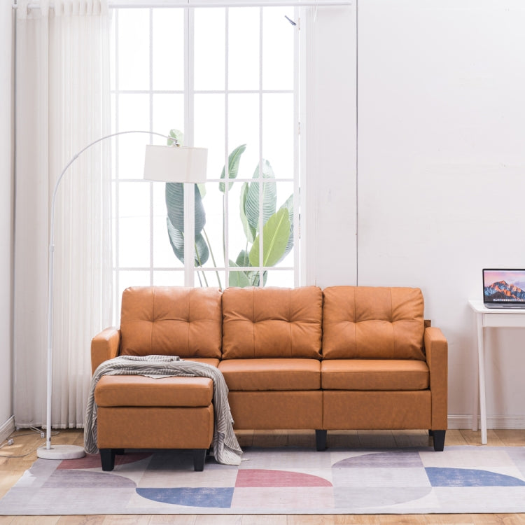 [US Warehouse] Fabric Lazy Sofa Multifunctional Free Combination Three-seat Sofa Bed, Size: 195.6 x 126 x 88cm