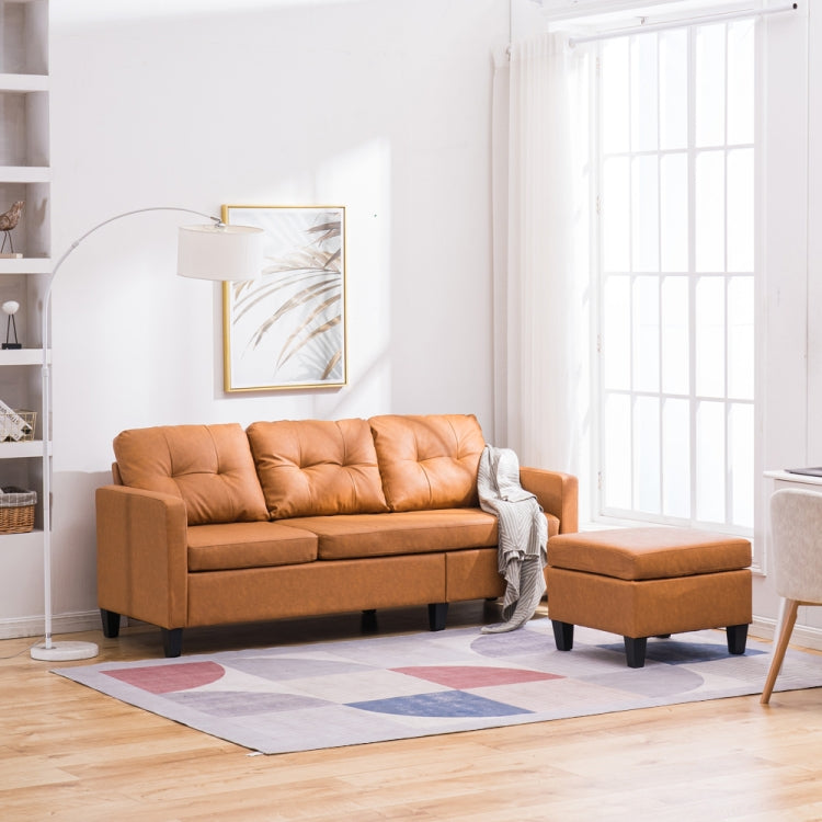 [US Warehouse] Fabric Lazy Sofa Multifunctional Free Combination Three-seat Sofa Bed, Size: 195.6 x 126 x 88cm