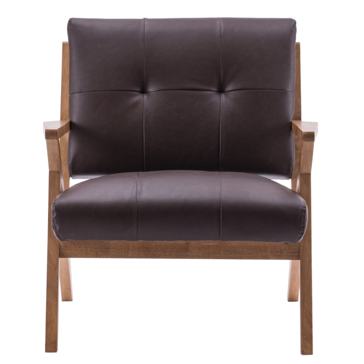 [US Warehouse] Solid Wood K-shaped Retro Single Sofa Chairs Suede Chairs, Size: 78.7 x 78 x 73.4cm