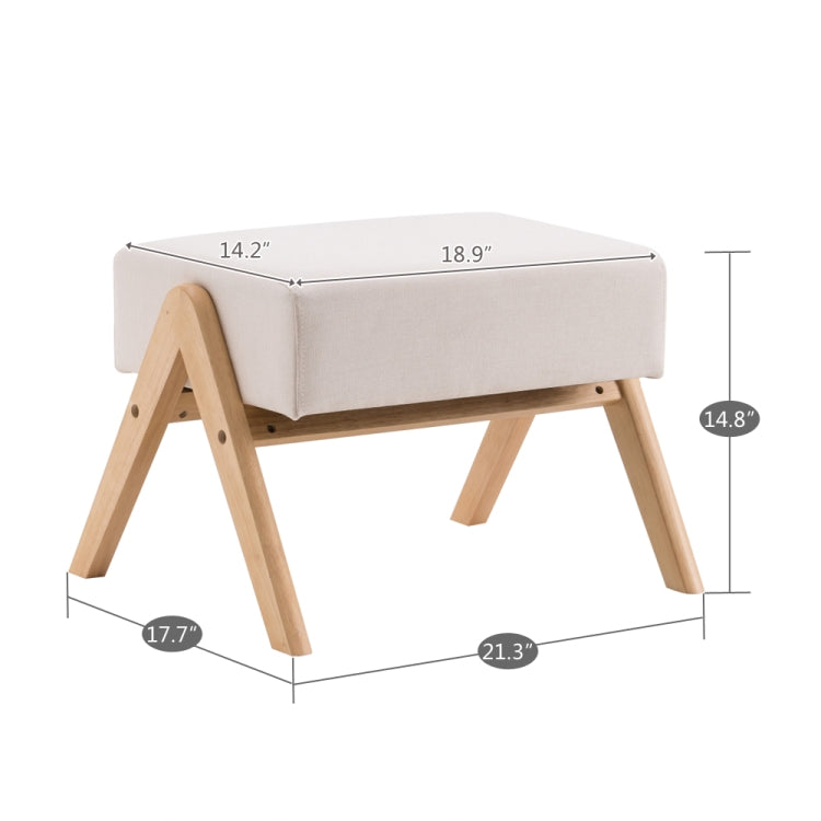 [US Warehouse] Casual Single Low Stool Small Wooden Feet Ottoman, Size: 54 x 50 x 37.6cm