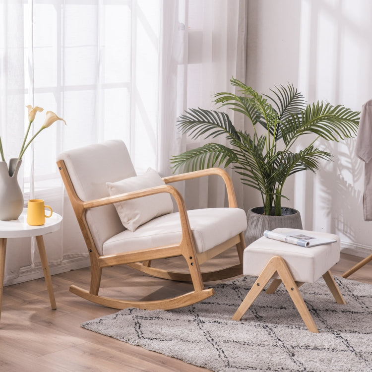 [US Warehouse] Casual Single Low Stool Small Wooden Feet Ottoman, Size: 54 x 50 x 37.6cm