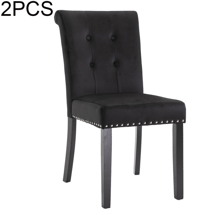 [US Warehouse] 2 PCS Rubber Wooden Leg Velvet Fabric Nail Painting Dressing Stool without Armrests, Size: 90.9 x 50 x 46cm