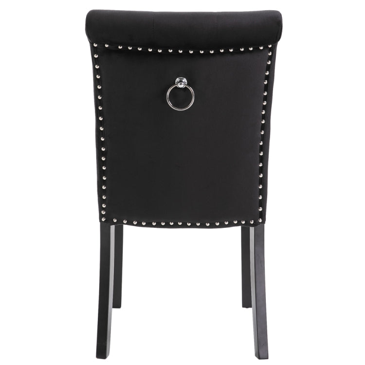 [US Warehouse] 2 PCS Rubber Wooden Leg Velvet Fabric Nail Painting Dressing Stool without Armrests, Size: 90.9 x 50 x 46cm