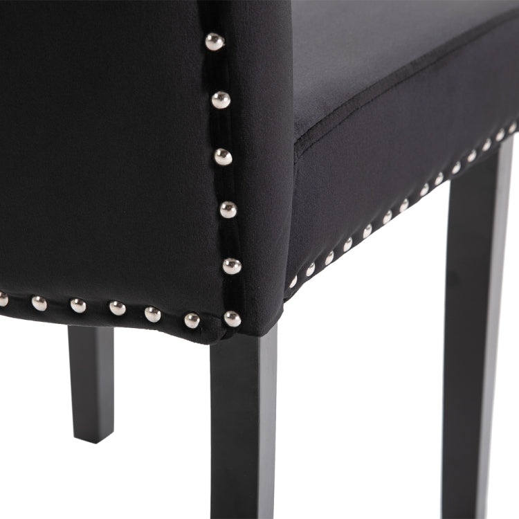 [US Warehouse] 2 PCS Rubber Wooden Leg Velvet Fabric Nail Painting Dressing Stool without Armrests, Size: 90.9 x 50 x 46cm