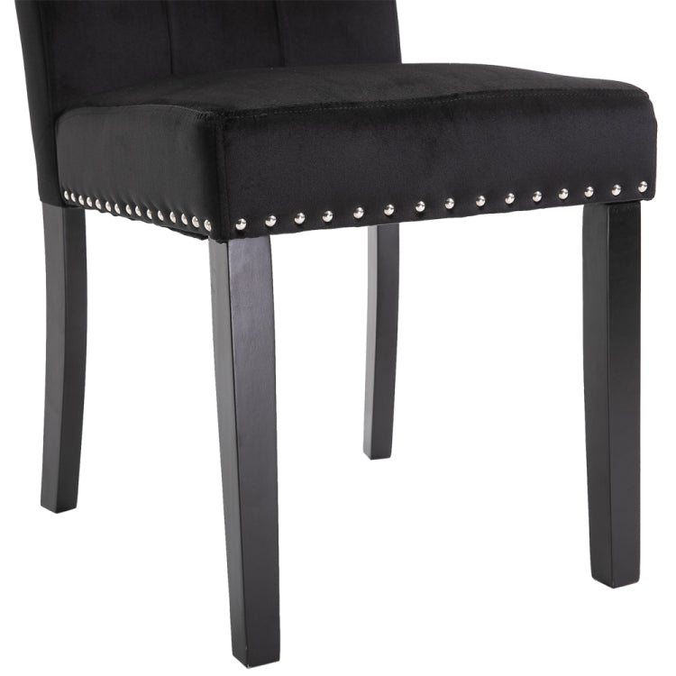 [US Warehouse] 2 PCS Rubber Wooden Leg Velvet Fabric Nail Painting Dressing Stool without Armrests, Size: 90.9 x 50 x 46cm