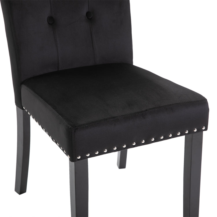 [US Warehouse] 2 PCS Rubber Wooden Leg Velvet Fabric Nail Painting Dressing Stool without Armrests, Size: 90.9 x 50 x 46cm