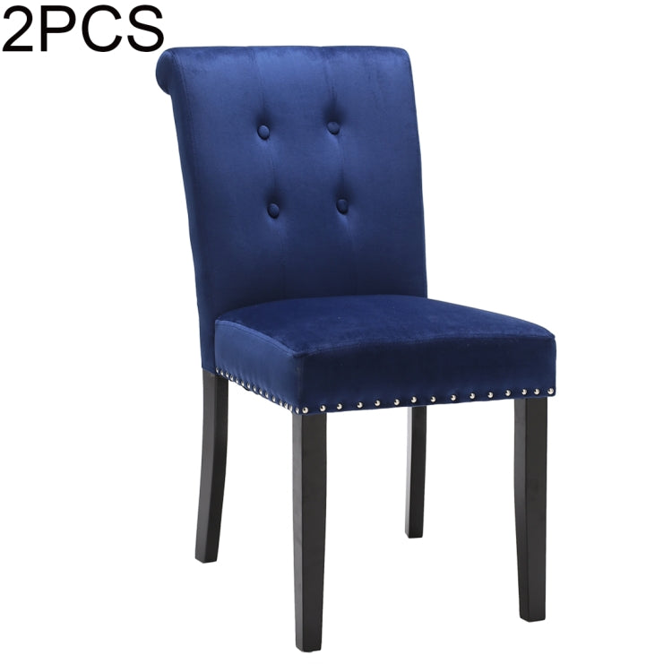 [US Warehouse] 2 PCS Rubber Wooden Leg Velvet Fabric Nail Painting Dressing Stool without Armrests, Size: 90.9 x 50 x 46cm
