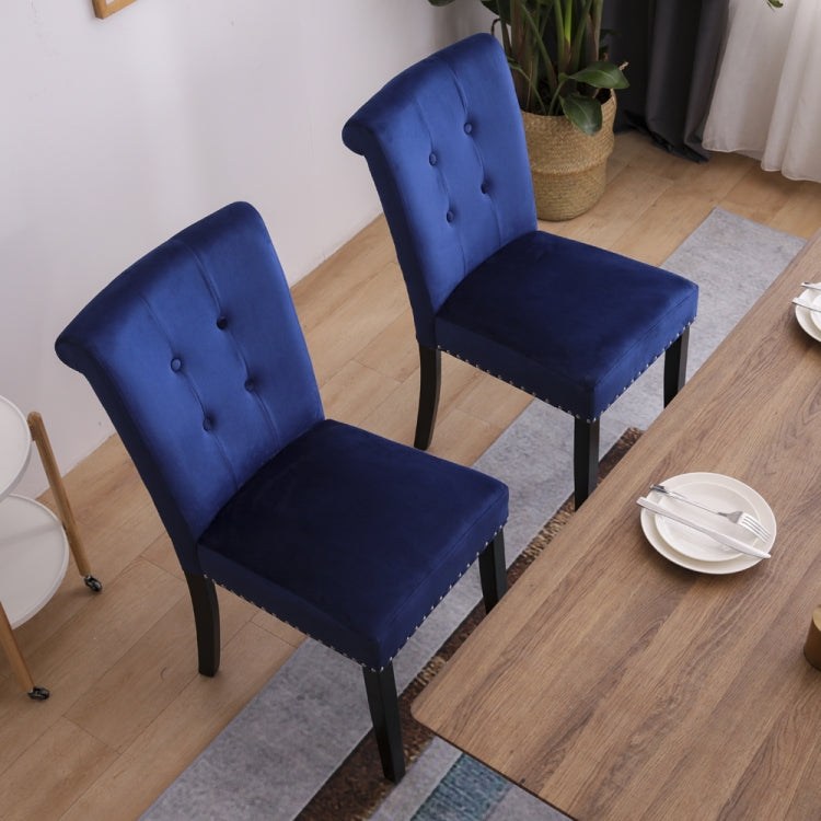 [US Warehouse] 2 PCS Rubber Wooden Leg Velvet Fabric Nail Painting Dressing Stool without Armrests, Size: 90.9 x 50 x 46cm