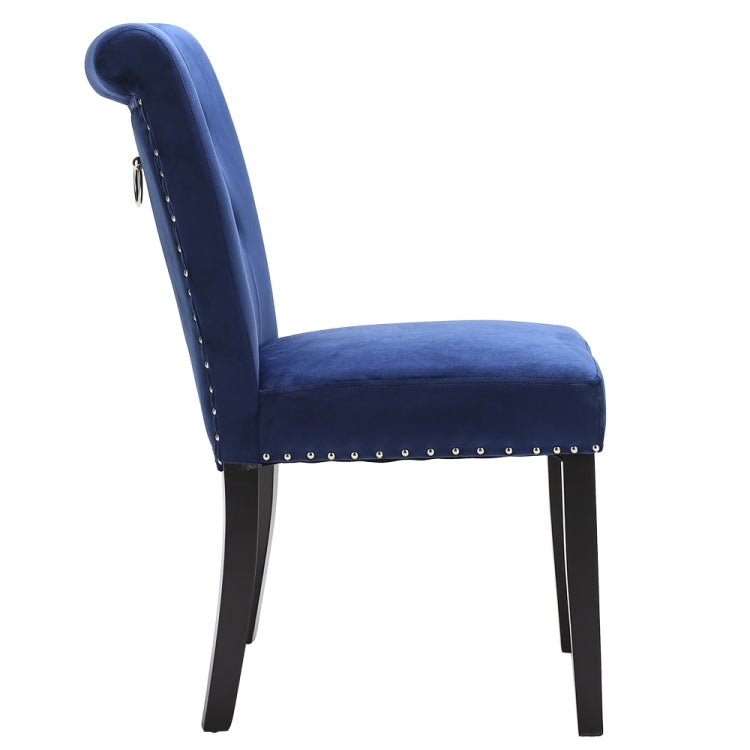 [US Warehouse] 2 PCS Rubber Wooden Leg Velvet Fabric Nail Painting Dressing Stool without Armrests, Size: 90.9 x 50 x 46cm