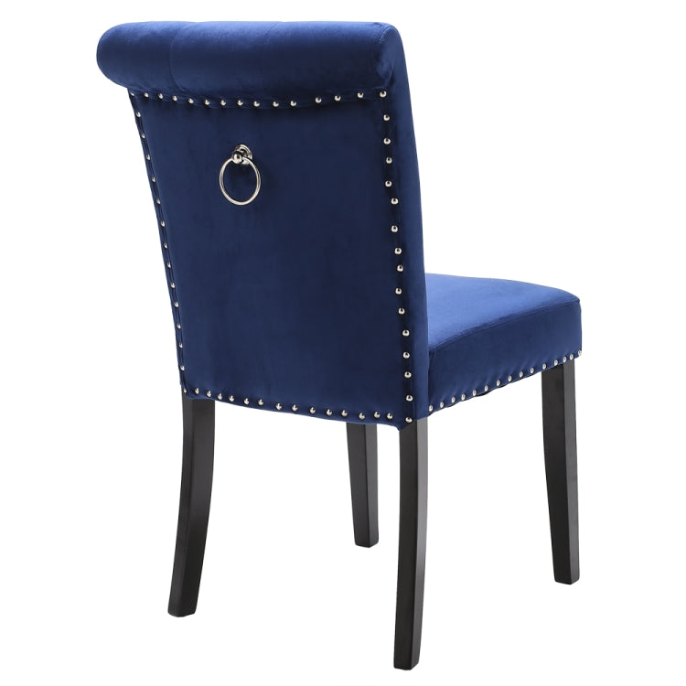 [US Warehouse] 2 PCS Rubber Wooden Leg Velvet Fabric Nail Painting Dressing Stool without Armrests, Size: 90.9 x 50 x 46cm