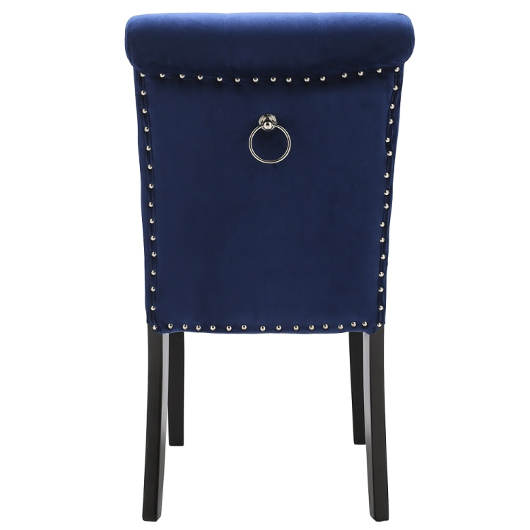 [US Warehouse] 2 PCS Rubber Wooden Leg Velvet Fabric Nail Painting Dressing Stool without Armrests, Size: 90.9 x 50 x 46cm