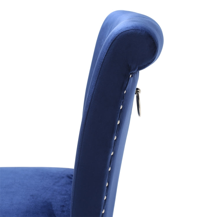 [US Warehouse] 2 PCS Rubber Wooden Leg Velvet Fabric Nail Painting Dressing Stool without Armrests, Size: 90.9 x 50 x 46cm