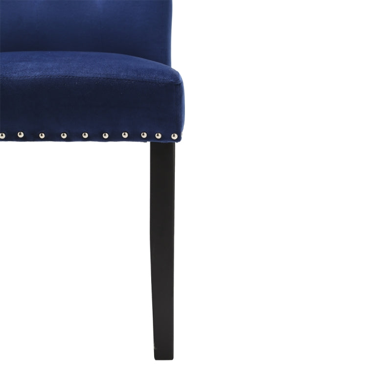 [US Warehouse] 2 PCS Rubber Wooden Leg Velvet Fabric Nail Painting Dressing Stool without Armrests, Size: 90.9 x 50 x 46cm