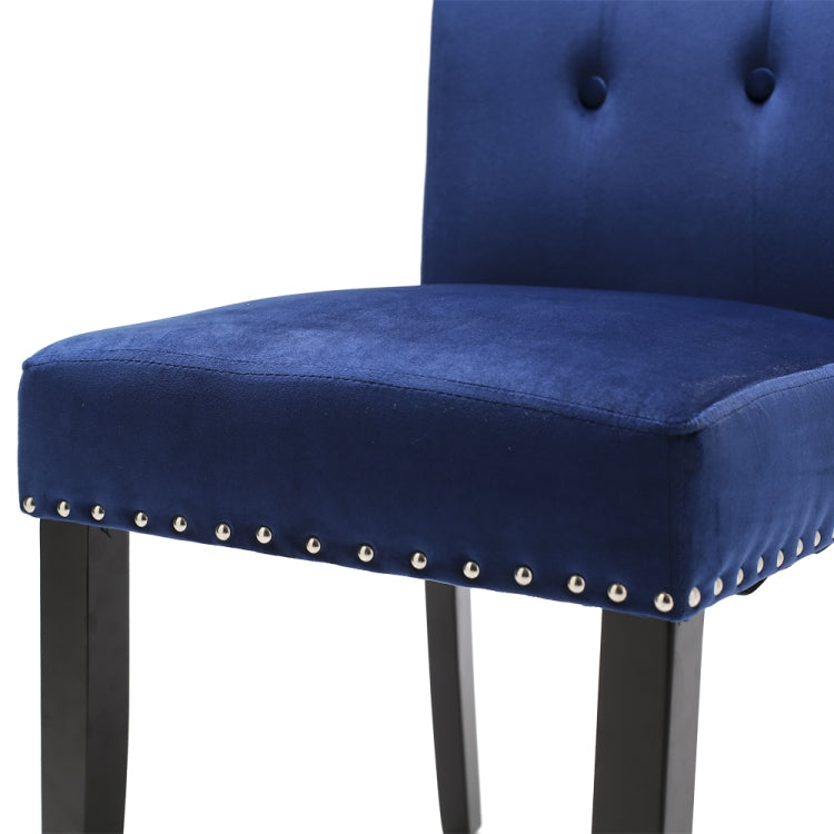 [US Warehouse] 2 PCS Rubber Wooden Leg Velvet Fabric Nail Painting Dressing Stool without Armrests, Size: 90.9 x 50 x 46cm