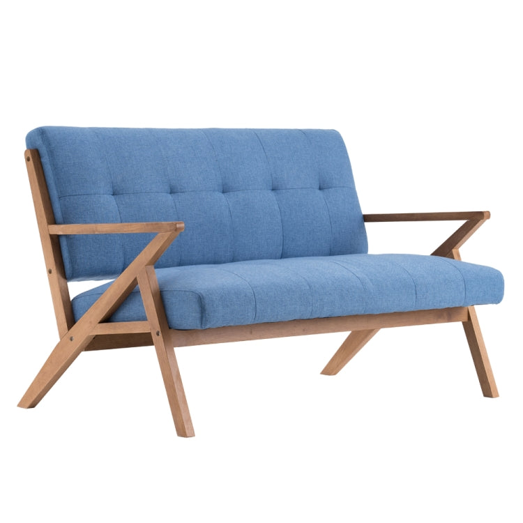 [US Warehouse] Retro Two-seat Sofa Chairs with K-shaped Solid Wood Legs / Armrests, Size: 128 x 78.7 x 78cm