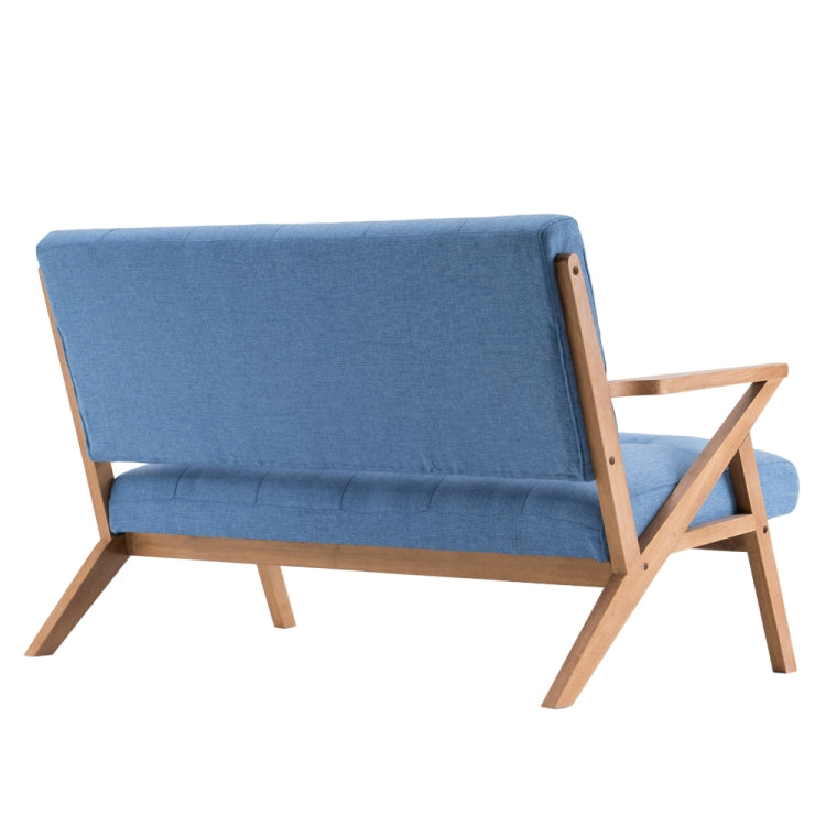 [US Warehouse] Retro Two-seat Sofa Chairs with K-shaped Solid Wood Legs / Armrests, Size: 128 x 78.7 x 78cm