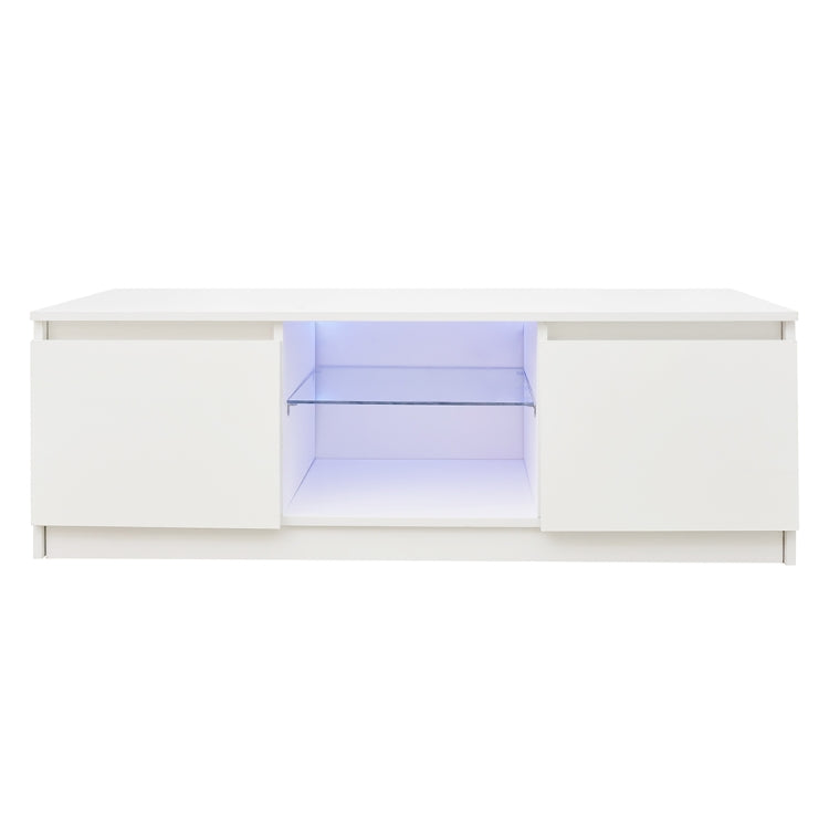 [US Warehouse] For 65-inch TV Screen Particle Board TV Cabinet with LED Light & Storage Shelfs & 2 Drawers, Size: 120 x 40 x 40cm