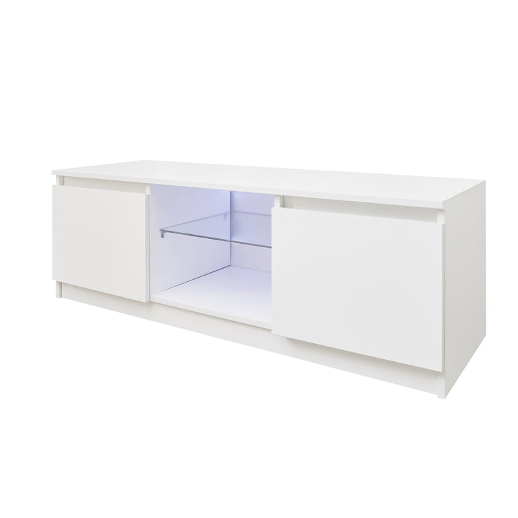 [US Warehouse] For 65-inch TV Screen Particle Board TV Cabinet with LED Light & Storage Shelfs & 2 Drawers, Size: 120 x 40 x 40cm
