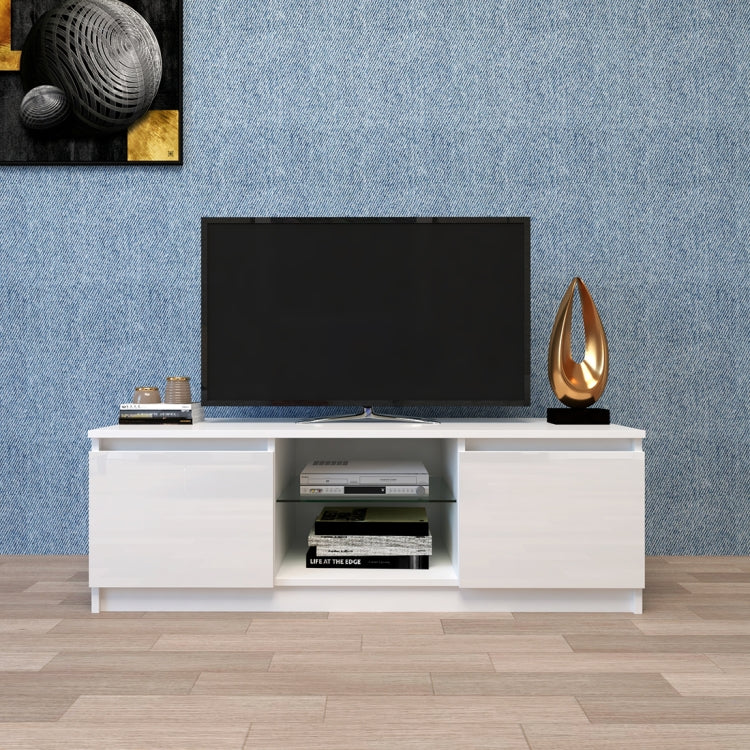 [US Warehouse] For 65-inch TV Screen Particle Board TV Cabinet with LED Light & Storage Shelfs & 2 Drawers, Size: 120 x 40 x 40cm