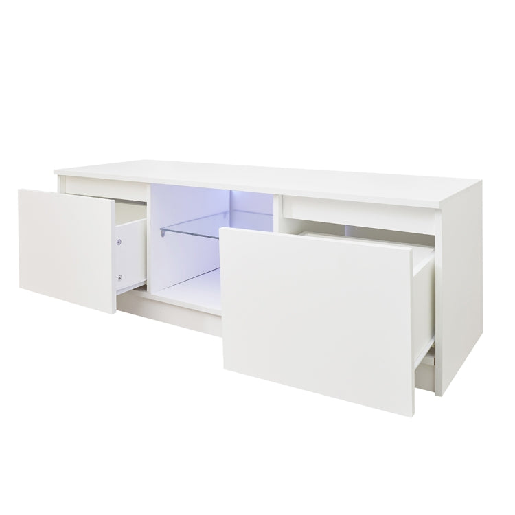 [US Warehouse] For 65-inch TV Screen Particle Board TV Cabinet with LED Light & Storage Shelfs & 2 Drawers, Size: 120 x 40 x 40cm