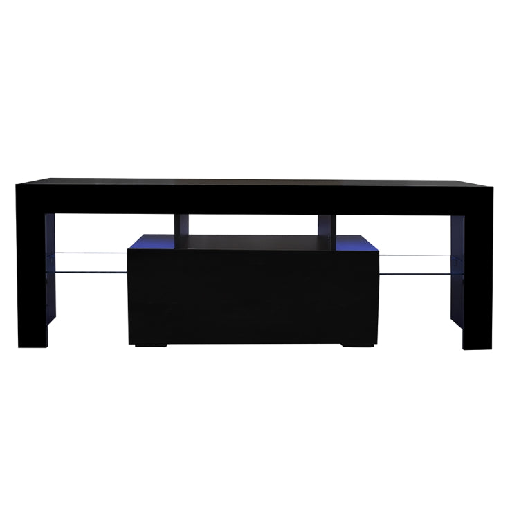 [US Warehouse] For 65-inch TV Screen Particle Board TV Cabinet with LED Light & Storage Shelfs & Drawer, Size: 130 x 45 x 35cm